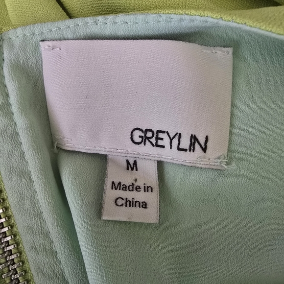 Greylin Apple Green Sheath Party Dress, Cutouts, Womens Med EUC - Picture 6 of 7
